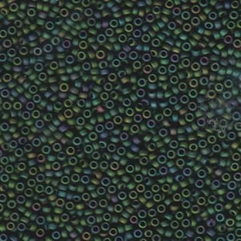 11/0 Miyuki Seed Beads - Matte Met Dark Green Iris - 8.5gm