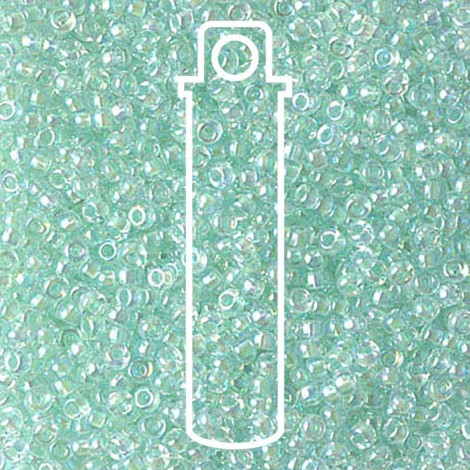11/0 Miyuki Seed Beads - Light Mint Green Lined Crystal AB - 24gm