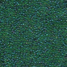 11/0 Miyuki Seed Beads - Dark Blue Lined Green AB - 24gm