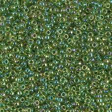 11/0 Miyuki Seed Beads - Green Lined Chartreuse AB - 12.5gm