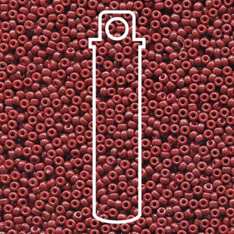 11/0 Miyuki Duracoat Seed Beads - Opaque Dyed Red - 8.5gm