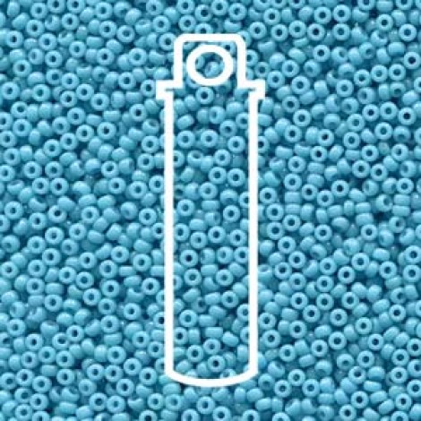 11/0 Miyuki Duracoat Seed Beads - Opaque Dyed Aqua Blue - 23gm