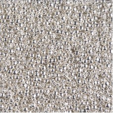 11/0 Miyuki Seed Beads - Bright Sterling Silver Plated - 8.5gm