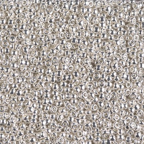 11/0 Miyuki Seed Beads - Bright Sterling Silver Plated - 8.5gm