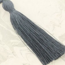 77mm Turkish Silk Thread Long Tassels - Deep Grey - Each