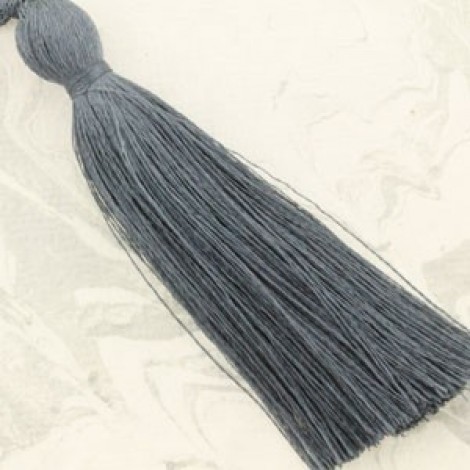77mm Turkish Silk Thread Long Tassels - Deep Grey