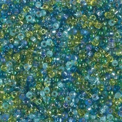 11/0 Miyuki Seed Beads - Electric Blue Lagoon Mix