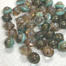 8x10mm Cz Saturn Cut Beads - A Day at the Ocean Mix