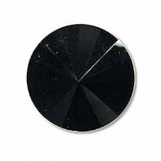 14mm Swarovski Rivoli Crystal - Jet Hematite - Pack of 2