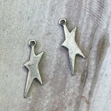 17mm Sterling Silver Plated Star Charms - Pack of 6