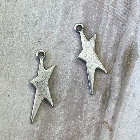 17mm Sterling Silver Plated Star Charms - Pack of 6