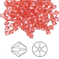 5mm Swarovski Crystal Bicones - Padparadscha - Pack of 10