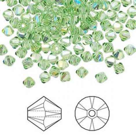 5mm Swarovski Bicones - Peridot AB - Pack of 10