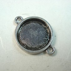 16mm ID Ant Silver Bezel Connector Frame - Pack of 10