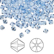 4mm Czech Preciosa Machine Cut Crystal Bicones - Sapphire Light