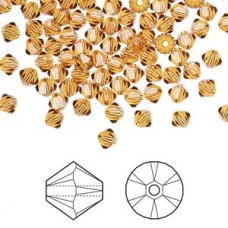 4mm Swarovski 5328 Crystal Bicones - Topaz - Pack of 10