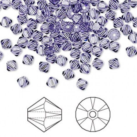4mm Crystal Passions® 5328 Faceted Bicones - Tanzanite - Pack of 10