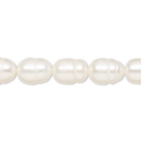 8mm White Freshwater Cultured Rice Pearls