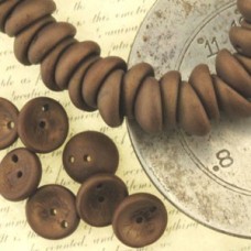 8mm Czech 2-Hole Piggy Beads - Bronze Clay- Pack of 50