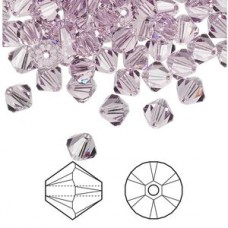 5mm Swarovski Crystal Bicones - Lt Amethyst - Pack of 10