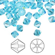 5mm Swarovski Crystal Bicones - Aqua - Pack of 10
