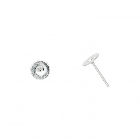 6mm Silver Plated Brass Flat Pad Earposts - Pack of 12 Pair 6mm Silver Plated Brass Flat Pad Earposts - Pack of 12 Pair