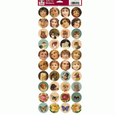 Vintage Faces - Design Originals Bottle Cap Stickers