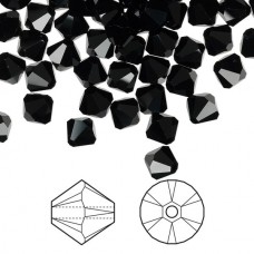 6mm Crystal Passions® Faceted Bicones - Jet - Pack of 2