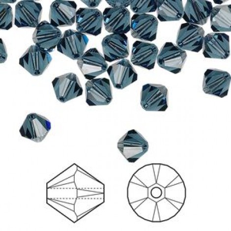 5mm Swarovski Crystal Bicones - Montana - Pack of 10