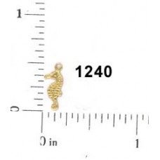 7mm Tiny Seahorse Brass Charm (left facing)