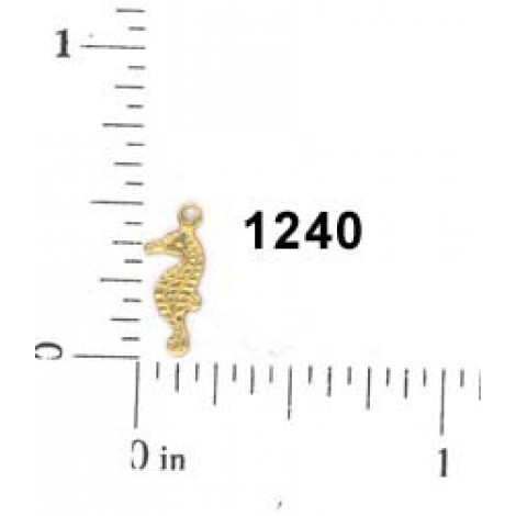 7mm Tiny Seahorse Brass Charm (left facing)