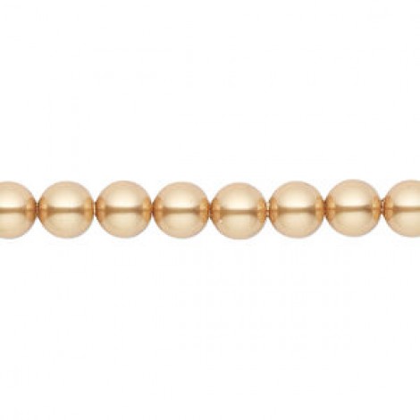 6mm Swarovski Crystal Pearls - Bright Gold - Pack of 10