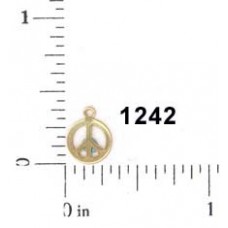 9x7mm Raw Brass Tiny Peace Charm