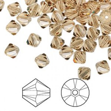 8mm Swarovski Crystal Bicones - Lt Colorado Topaz - Pack of 2