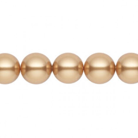 8mm Swarovski Crystal Pearls - Bright Gold - Pack of 10