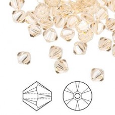 3mm Swarovski Crystal Bicones - Peach Light - Pack of 10