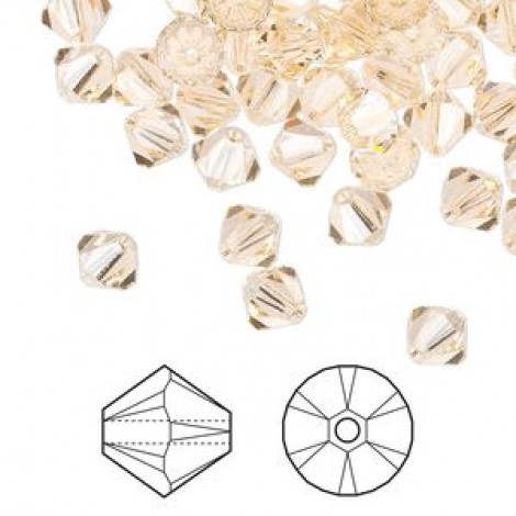 4mm Swarovski Crystal Bicones - Peach Light - Pack of 10 4mm Swarovski Crystal Bicones - Peach Light - Pack of 10
