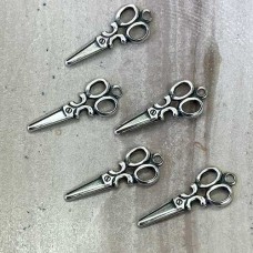 18mm Vintage Scissors Sterling Silver Plated Charms - Pack of 2