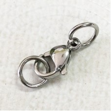 12mm 304 Stainless Steel Lobster Clasps with 6mm jumprings