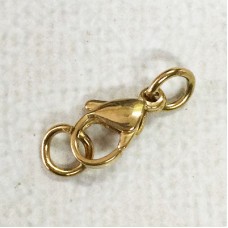 12mm Gold Plated 304 Stainless Steel Lobster Clasps w-5mm jumprings