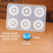 6x12mm x 6 Compartment Pandora Style Rondelle Shaped Resin Bead Mould w-5mm Hole