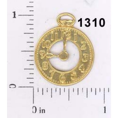 14mm Pocketwatch Raw Brass Charm