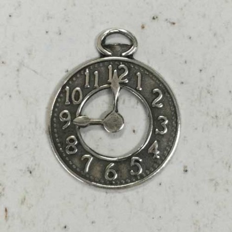 27mm Fob Watchface Sterling Silver Plated Charms - each