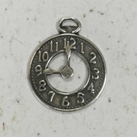 27mm Fob Watchface Sterling Silver Plated Charms - Pack of 2 27mm Fob Watchface Sterling Silver Plated Charms - Pack of 2