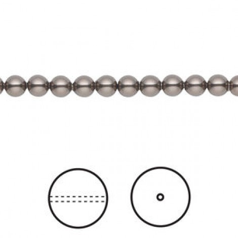 4mm Swarovski Crystal Pearls - Brown - Pack of 10