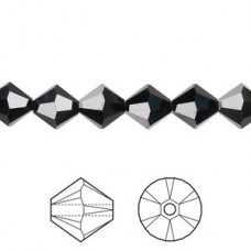 8mm Swarovski Crystal Bicones - Jet - Pack of 2