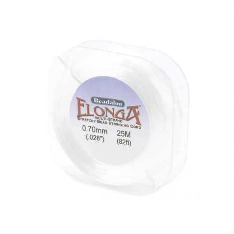 .7mm (0.28in) Beadalon Elonga White Multi-Strand Stretch Cord - 25m (82ft)