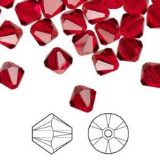 5mm Swarovski Crystal Bicones - Light Siam - Pack of 10