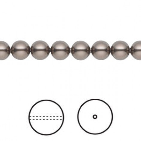 6mm Swarovski Crystal Pearls - Brown - Pack of 10
