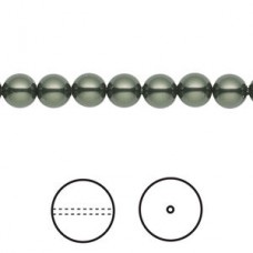 6mm Swarovski Crystal Pearls - Dark Green - Pack of 10
